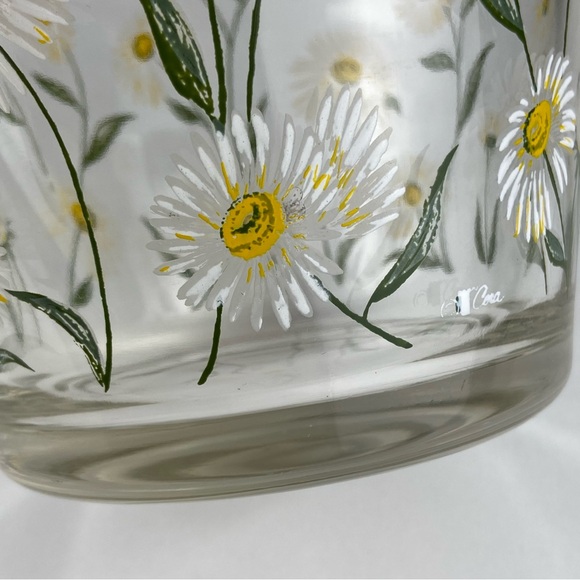 Mid-Century Cera Small Glass Ice Bucket With Daisy Motif - Picture 10 of 16